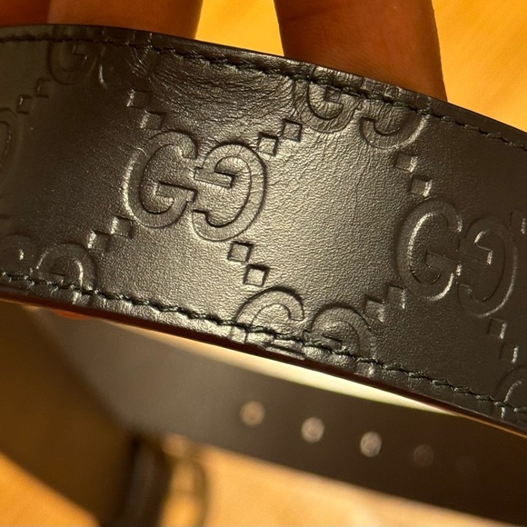 MEN’S REVERSIBLE GUCCI SIGNATURE BELT SIZE 100 EU 40 US - Picture 7 of 9